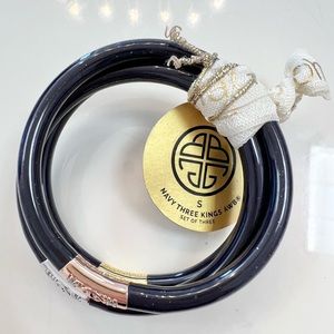 BUDHAGIRL THREE KINGS ALL WEATHER BANGLES NAVY SIZE SMALL